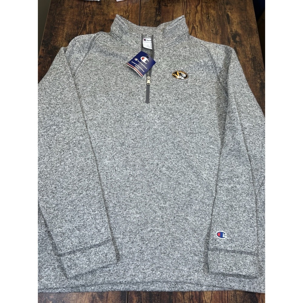 CHAMPION Mizzou Tigers 1/4 Zip Sweatshirt Sweater NCAA Size Large New With Tags